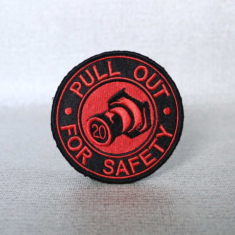 Pull Out for Safety Patch - Red/Black