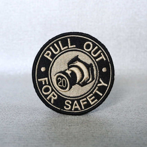 Pull Out for Safety Patch - Tan/Black